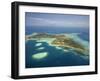 Coral Reef and Malolo Lailai Island, Mamanuca Islands, Fiji-David Wall-Framed Photographic Print