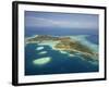 Coral Reef and Malolo Lailai Island, Mamanuca Islands, Fiji-David Wall-Framed Photographic Print