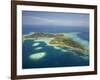 Coral Reef and Malolo Lailai Island, Mamanuca Islands, Fiji-David Wall-Framed Photographic Print