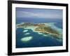 Coral Reef and Malolo Lailai Island, Mamanuca Islands, Fiji-David Wall-Framed Photographic Print