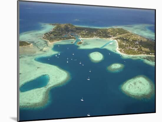 Coral Reef and Malolo Lailai Island, Mamanuca Islands, Fiji-David Wall-Mounted Premium Photographic Print