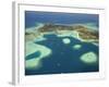 Coral Reef and Malolo Lailai Island, Mamanuca Islands, Fiji-David Wall-Framed Photographic Print