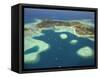 Coral Reef and Malolo Lailai Island, Mamanuca Islands, Fiji-David Wall-Framed Stretched Canvas