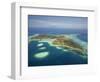 Coral Reef and Malolo Lailai Island, Mamanuca Islands, Fiji-David Wall-Framed Photographic Print