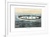 Coral Reef Surrounding a Lagoon-null-Framed Giclee Print