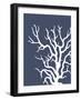 Corals White on Indigo Blue a-Fab Funky-Framed Art Print