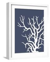 Corals White on Indigo Blue a-Fab Funky-Framed Art Print