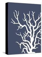 Corals White on Indigo Blue a-Fab Funky-Stretched Canvas