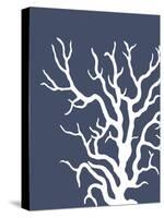 Corals White on Indigo Blue a-Fab Funky-Stretched Canvas