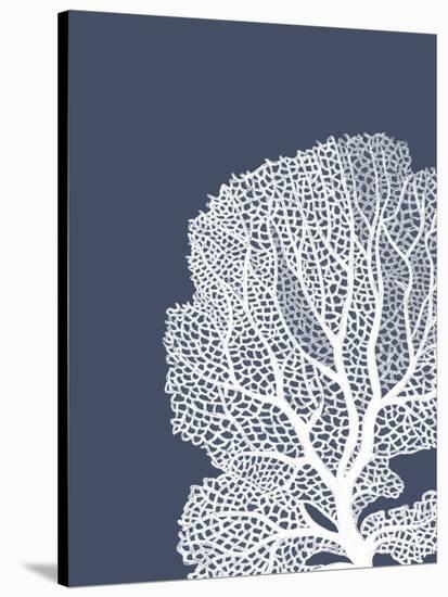 Corals White on Indigo Blue b-Fab Funky-Stretched Canvas