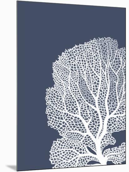 Corals White on Indigo Blue b-Fab Funky-Mounted Art Print