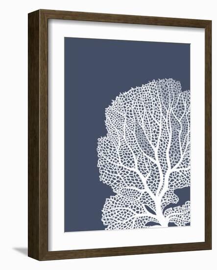 Corals White on Indigo Blue b-Fab Funky-Framed Art Print