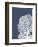 Corals White on Indigo Blue b-Fab Funky-Framed Art Print