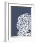 Corals White on Indigo Blue b-Fab Funky-Framed Art Print