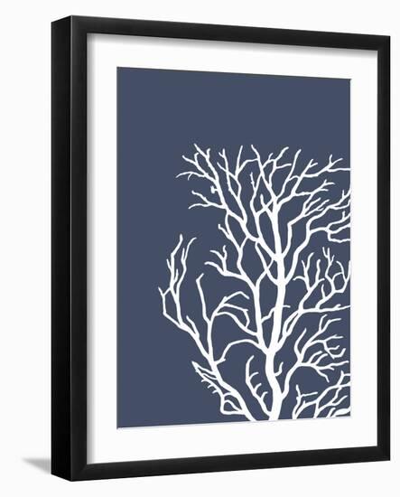 Corals White on Indigo Blue c-Fab Funky-Framed Art Print