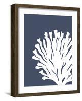 Corals White on Indigo Blue d-Fab Funky-Framed Art Print