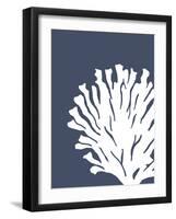 Corals White on Indigo Blue d-Fab Funky-Framed Art Print