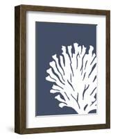 Corals White on Indigo Blue d-Fab Funky-Framed Art Print