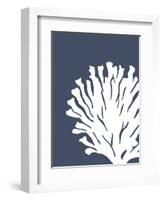 Corals White on Indigo Blue d-Fab Funky-Framed Art Print