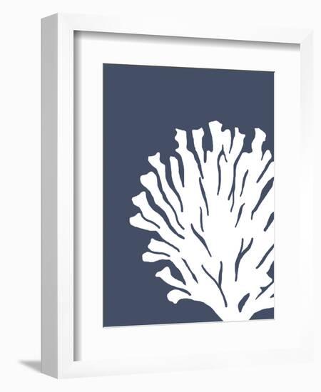 Corals White on Indigo Blue d-Fab Funky-Framed Art Print