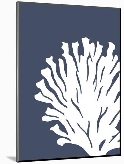 Corals White on Indigo Blue d-Fab Funky-Mounted Art Print