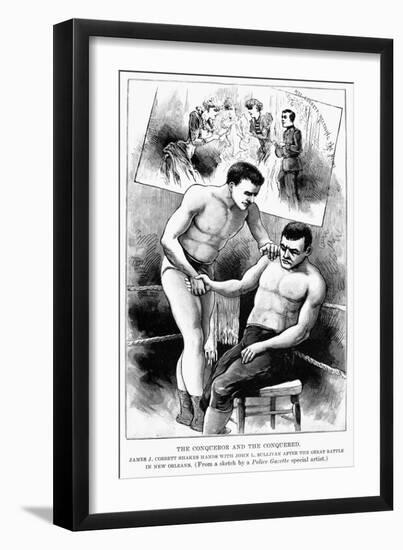 Corbett and Sullivan, 1892-null-Framed Giclee Print