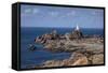 Corbiere Lighthouse and Rocky Coastline, Jersey, Channel Islands, United Kingdom, Europe-Roy Rainford-Framed Stretched Canvas