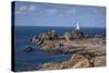 Corbiere Lighthouse and Rocky Coastline, Jersey, Channel Islands, United Kingdom, Europe-Roy Rainford-Stretched Canvas