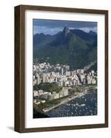 Corcovado Mountain and the Botafogo District of Rio De Janeiro from Sugarloaf Mountain, Brazil-Waltham Tony-Framed Photographic Print