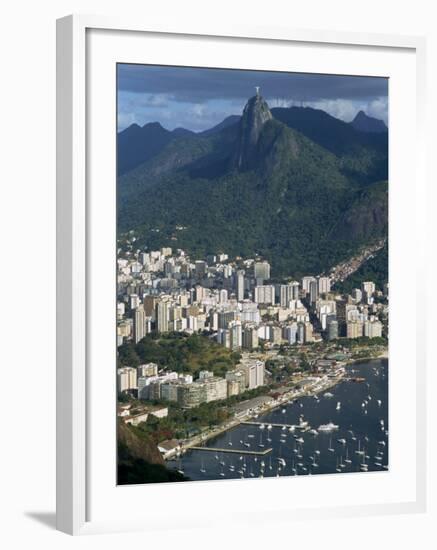 Corcovado Mountain and the Botafogo District of Rio De Janeiro from Sugarloaf Mountain, Brazil-Waltham Tony-Framed Photographic Print