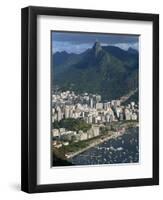 Corcovado Mountain and the Botafogo District of Rio De Janeiro from Sugarloaf Mountain, Brazil-Waltham Tony-Framed Photographic Print