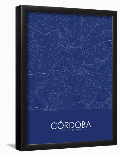 Cordoba, Argentina Blue Map-null-Framed Poster
