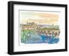 Cordoba Bridge and Mezquita in Andalusia Spain-M. Bleichner-Framed Art Print