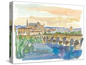 Cordoba Bridge and Mezquita in Andalusia Spain-M. Bleichner-Stretched Canvas