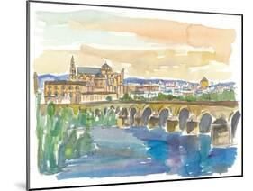 Cordoba Bridge and Mezquita in Andalusia Spain-M. Bleichner-Mounted Art Print