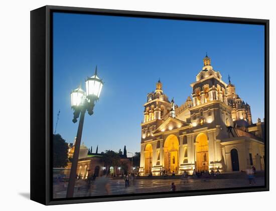 Cordoba Cathedral at Night, Cordoba, Argentina, South America-Christian Kober-Framed Stretched Canvas