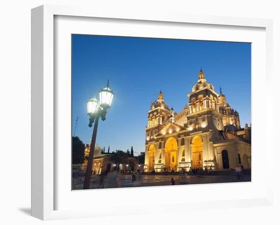 Cordoba Cathedral at Night, Cordoba, Argentina, South America-Christian Kober-Framed Photographic Print