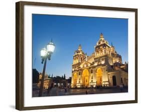 Cordoba Cathedral at Night, Cordoba, Argentina, South America-Christian Kober-Framed Photographic Print