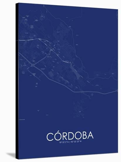 Cordoba, Mexico Blue Map-null-Stretched Canvas