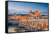 Cordoba, Spain View of the Roman Bridge and Mosque-Cathedral on the Guadalquivir River-Sean Pavone-Framed Stretched Canvas