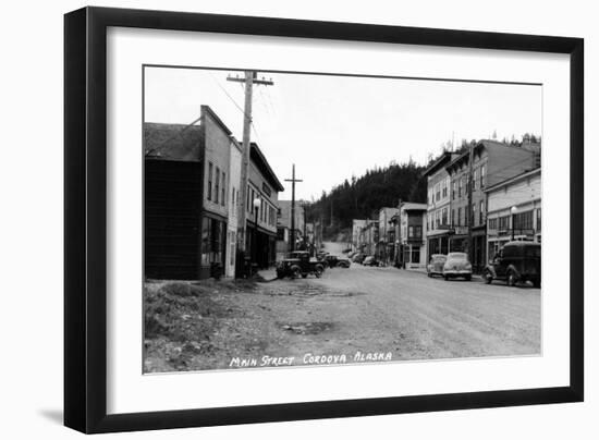 Cordova, Alaska - Main Street View-Lantern Press-Framed Art Print