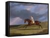 Corduroy', a Bay Racehorse, with a Jockey Up, Galloping on a Racecourse-John Frederick Herring I-Framed Stretched Canvas