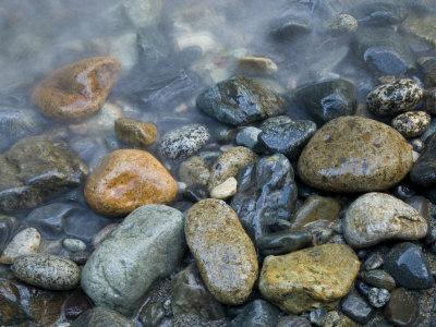 Rocks at edge of river, Eagle Falls, Snohomish County, Washington State, USA