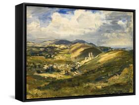 Corfe Castle and the Isle of Purbeck, 1908 (Oil on Canvas)-Philip Wilson Steer-Framed Stretched Canvas