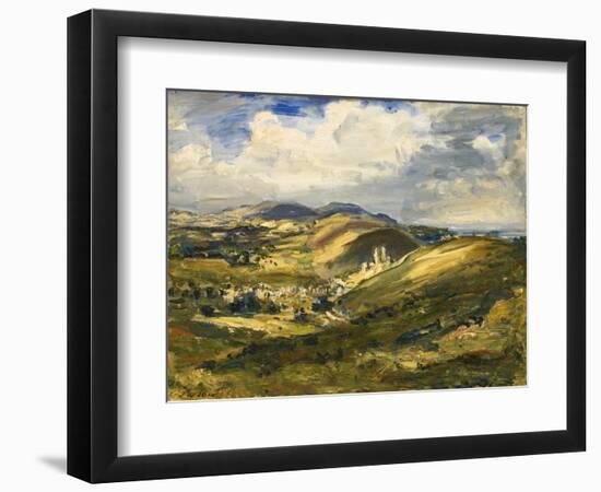 Corfe Castle and the Isle of Purbeck, 1908 (Oil on Canvas)-Philip Wilson Steer-Framed Giclee Print