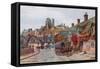 Corfe Castle and Village-Alfred Robert Quinton-Framed Stretched Canvas