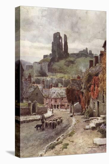 Corfe Castle Dorset-Ernest W Haslehust-Stretched Canvas