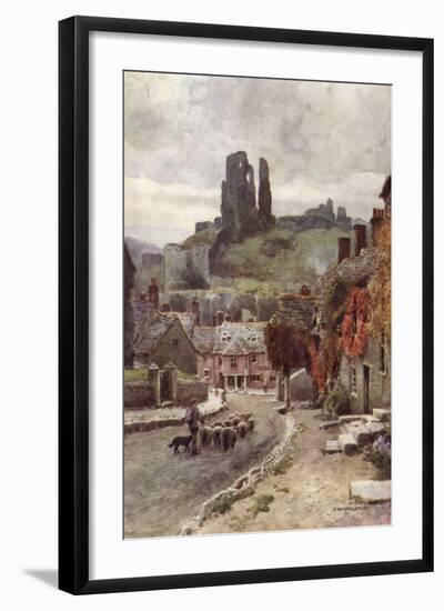 Corfe Castle Dorset-Ernest W Haslehust-Framed Photographic Print