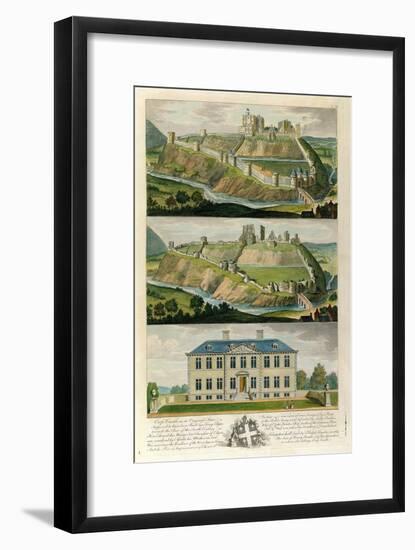 Corfe Castle in Its Original State, as a Ruin, and Kingston Hall, Seat of Henry Bankes-null-Framed Giclee Print