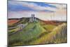 Corfe Castle,  pastel-Margo Starkey-Mounted Giclee Print